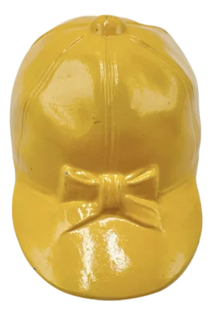 Vintage Equestrian Jockey Cap Bottle Opener Yellow