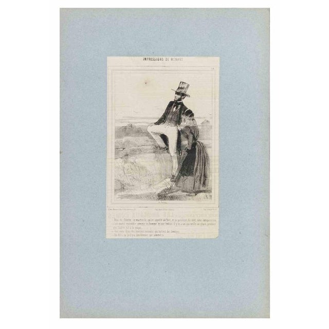 An original nineteenth-century lithograph by the celebrated French illustrator and social observer Paul Gavarni, from his...