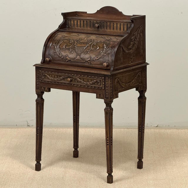 French 19th Century French Louis XVI Fruitwood Cylinder Cabinet ~ Nightstand For Sale - Image 3 of 18