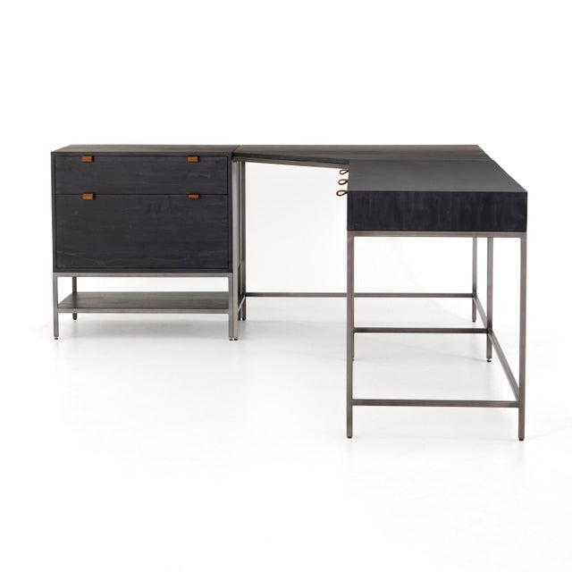 Inspired by clean mid-century design, greyish auburn poplar offers plenty of desk storage by way of three spacious...