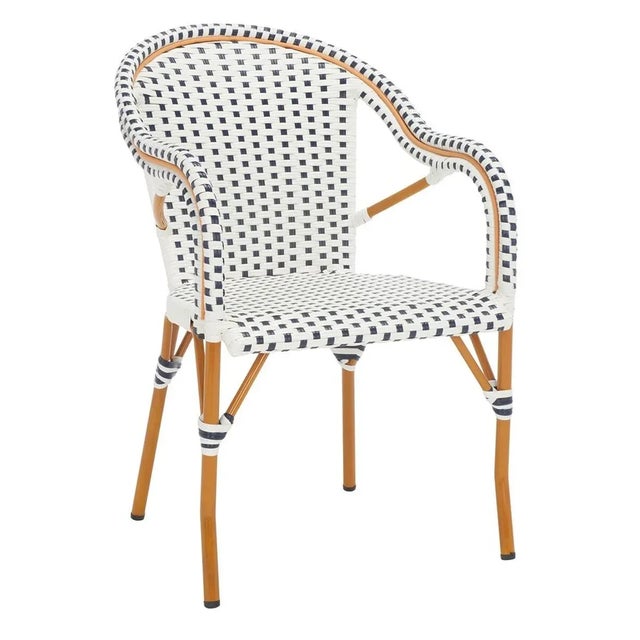 California Armchair, Set of 2 - White/Navy For Sale In Philadelphia - Image 6 of 8