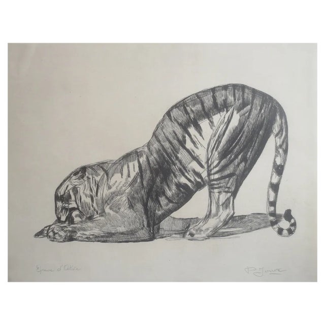 Jouve Paul, Tiger on its Prey, 1931, Etching For Sale