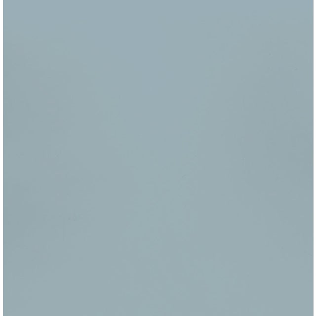 2020s Matthew Izzo Home Cutler Light Blue Lacquer Single Porcelain Sink Bath Vanity With Marble Top and Brass Hardware For Sale - Image 5 of 7