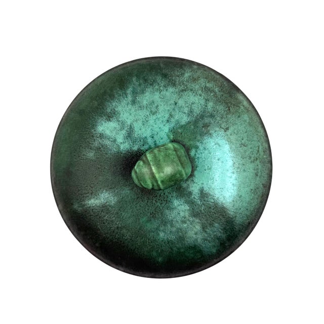 1930s Art Deco Green Ceramic Bowl / Vide Poche, Angelo Biancini, Società Ceramica Italiana, Laveno Italy 1930s For Sale - Image 5 of 12