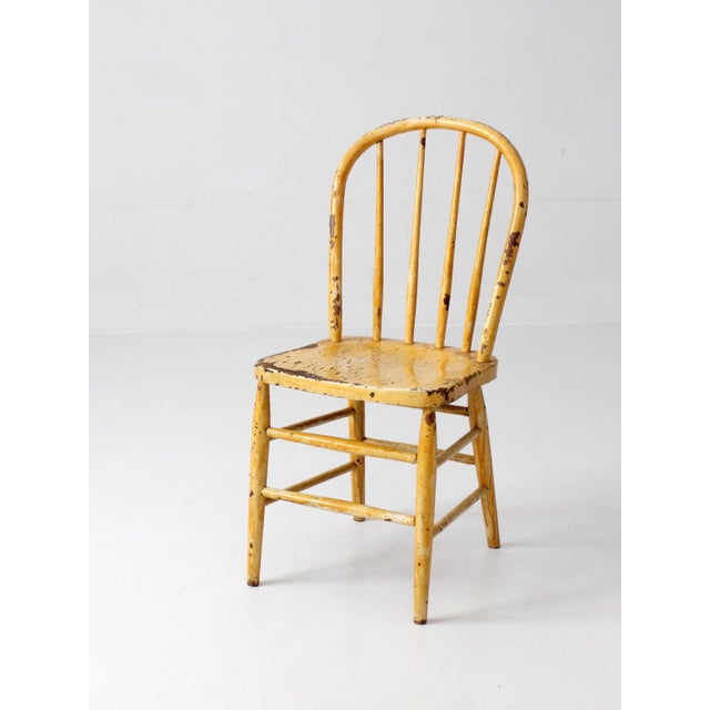 Antique Yellow Painted Windsor Style Chair For Sale - Image 11 of 14