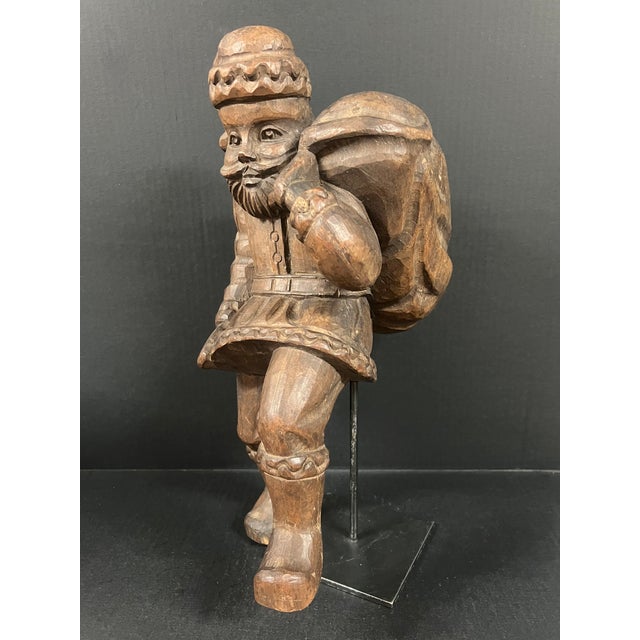 Late 20th Century Carved Wood Santa Claus Sculpture For Sale In New York - Image 6 of 11