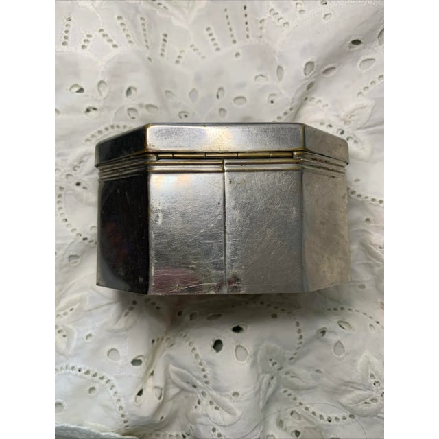 Early 20th Century Vintage Silver Plate Hinged Tea Caddy “Thee” Box For Sale - Image 5 of 7