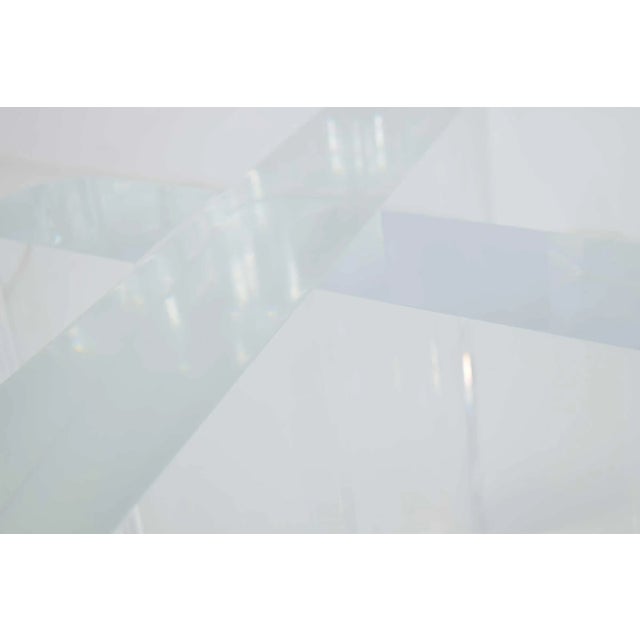 Glass Mid 20th Century Thick Lucite Cocktail Table Attributed to Lion in Frost For Sale - Image 7 of 9