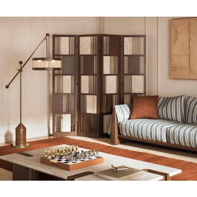 Brown Wordsworth Folding Screen from Wood Tailors Club For Sale - Image 8 of 9