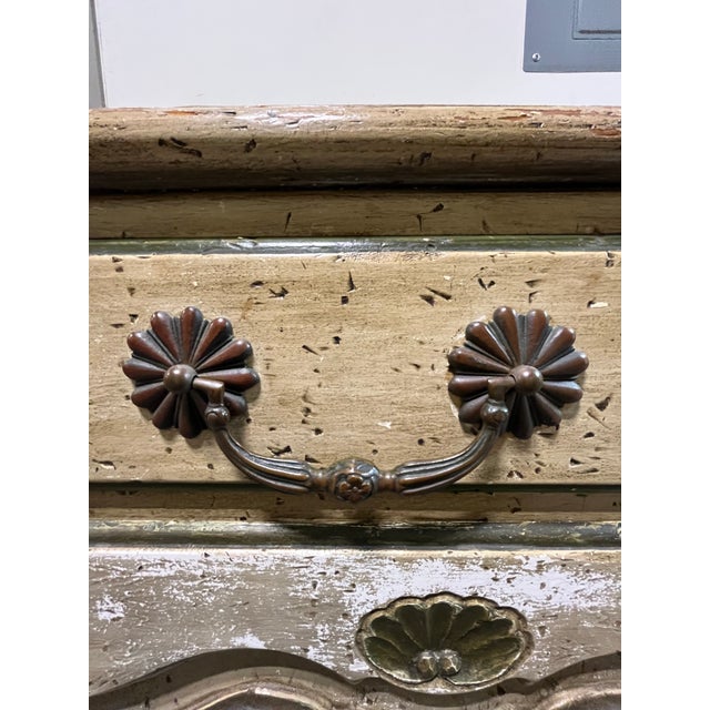 French Provincial Style Painted Floral Sideboard Buffet For Sale - Image 11 of 12