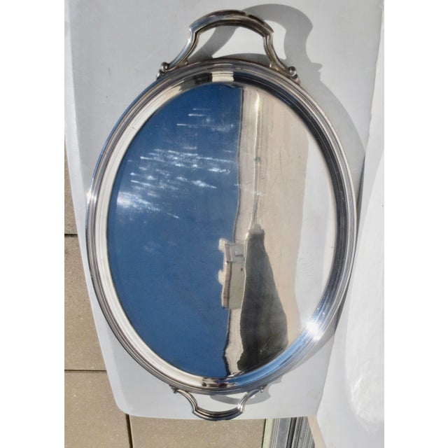 Tiffany & Co. Large Silver Plated Two-Handle Serving Tray For Sale - Image 9 of 9