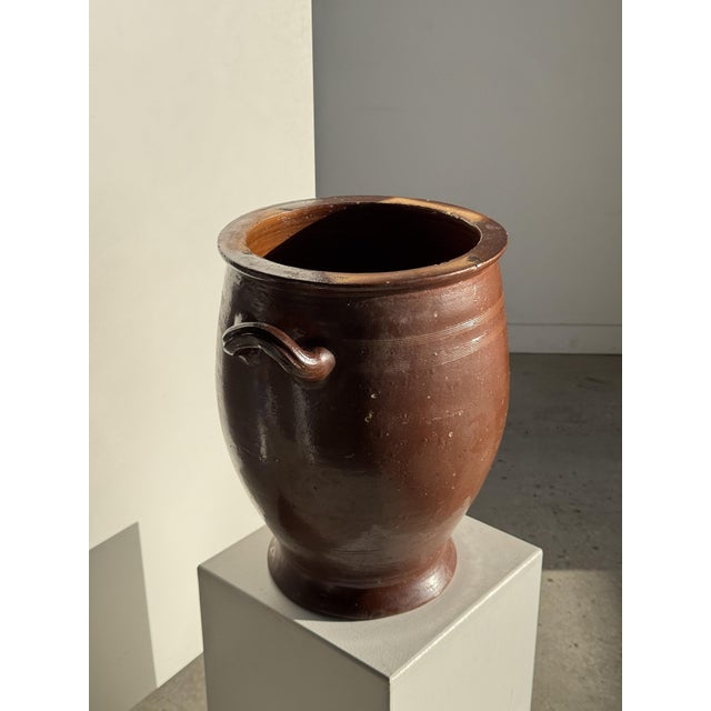 Ceramic Large Vintage Terracotta Pot with Two Handles, 1970s For Sale - Image 7 of 18