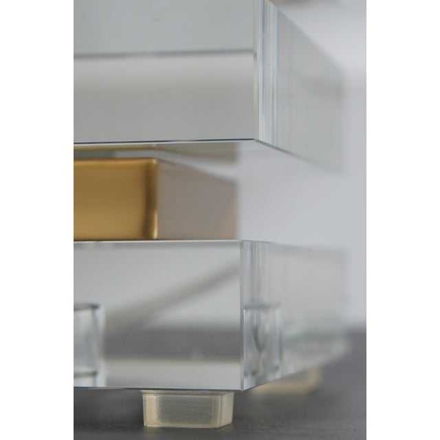 1990s 1990s Modern Design Glass and Brass Decorator Table Lamps - a Pair For Sale - Image 5 of 10