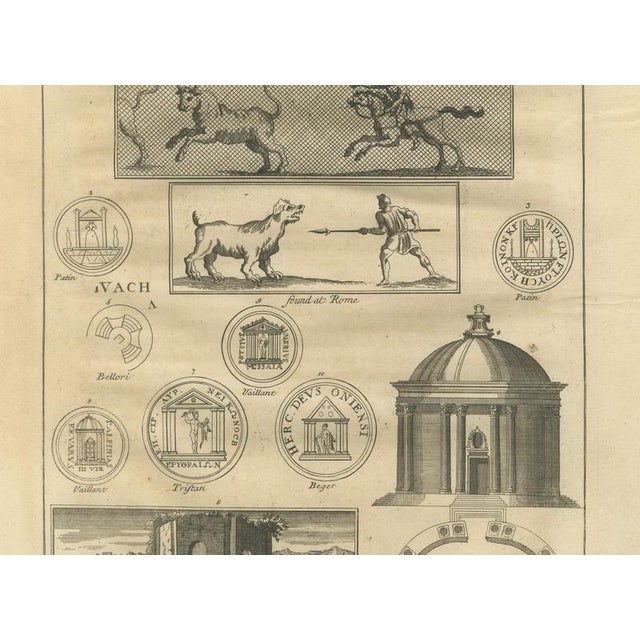 After Montfaucon, Roman Antiquarian Studies of Coins, Temples & Ritual Architecture, 1721, Engravings, Set of 2 For Sale - Image 9 of 11