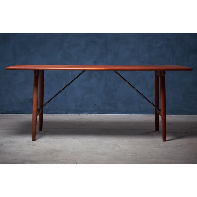Mid-Century Modern Hunting Table with Cross-Legs by Erhard Rasmussen, Norway, 1960s For Sale - Image 3 of 9