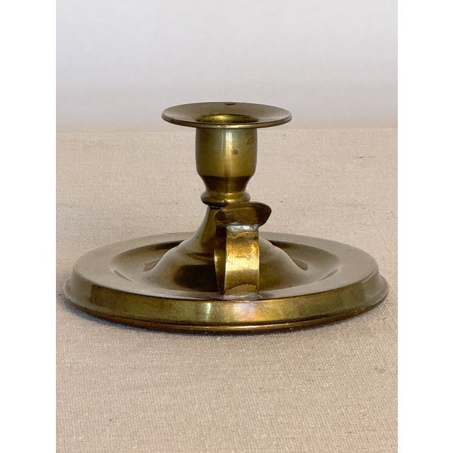 Traditional Vintage German Brass Candle Holder For Sale - Image 3 of 4