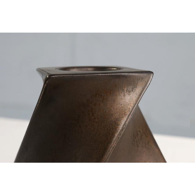 Bronze Candleholder in Ceramic from Jan Van Der Vaart, the Netherlands, 1978 For Sale - Image 4 of 9