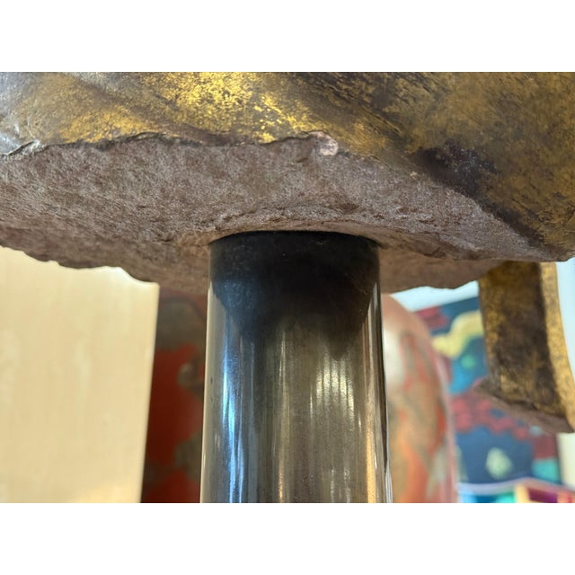 Metal Early 20th Century Southeast Asian Gilded Buddha Sculpture on Bronze Rain Drum Base For Sale - Image 7 of 18