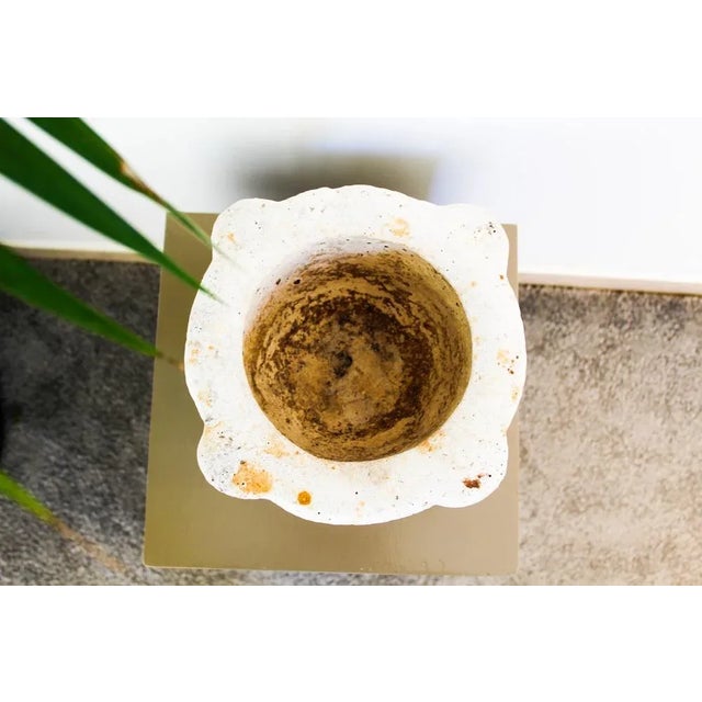 Italian White Porous Stone Vase For Sale - Image 6 of 8