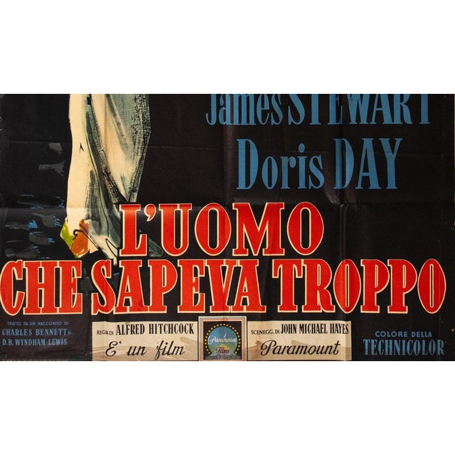 L’uomo Che Sapeva Troppo (The Man Who Knew Too Much) Poster, Italy, 1956 For Sale - Image 3 of 5