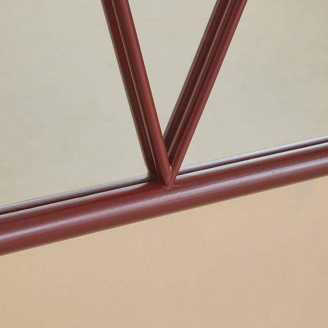 Italian Red Lacquered Wall Mirror, 1970s For Sale In Chicago - Image 6 of 9