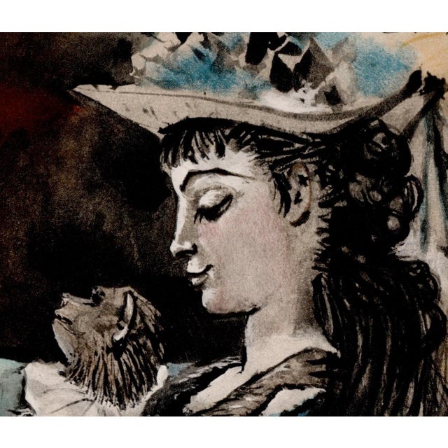 Pablo Picasso Pablo Picasso, Woman with Monkey, Lithograph, 1954 For Sale - Image 4 of 8