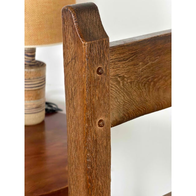 Brown Vintage Dutch Brutalist Oak Dining Chairs, Set of 6 For Sale - Image 8 of 11