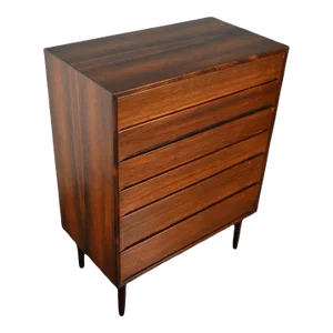 Danish Modern Six Drawer Rosewood Highboy Dresser