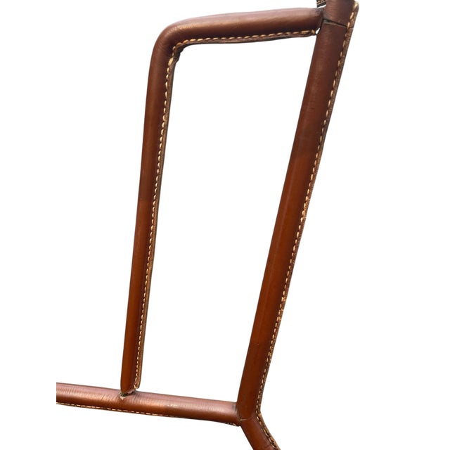 Stitched Leather Cocktail Table by Jacques Adnet, 1950s For Sale - Image 6 of 11