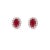 Contemporary Certified Ruby Diamond Halo Stud Earring in 14k Yellow/White Gold - 2 Pieces For Sale - Image 3 of 7