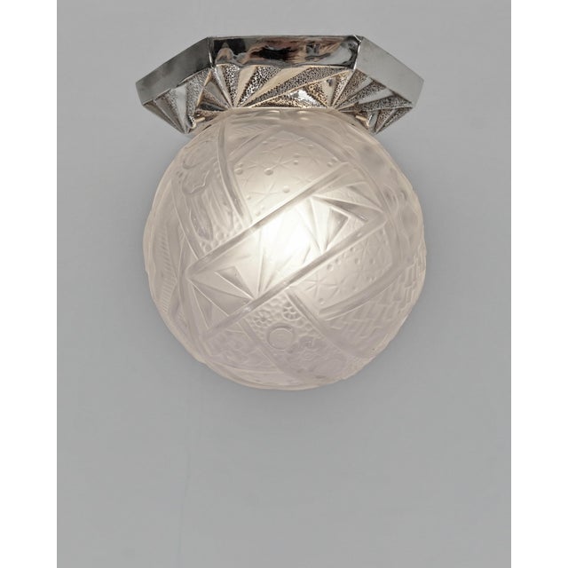 1920s 1930s French Art Deco Flush Mount by Muller Freres France - A Pair For Sale - Image 5 of 11