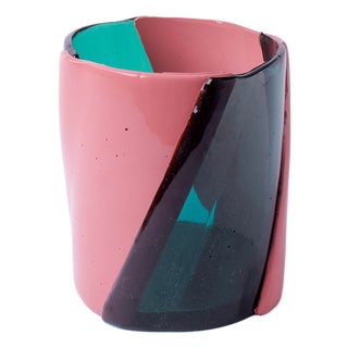 Twirl Vase in Clear Aqua by Enzo Mari for Corsi Design Factory For Sale