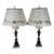 Mid 20th Century Neoclassical Brass and Painted Milk Glass Grapevine Lamps - A Pair For Sale