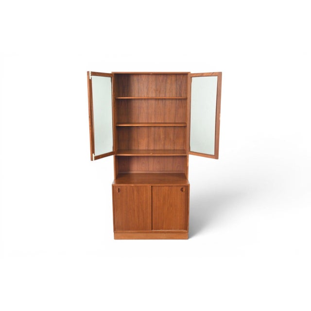 Danish Modern Teak Credenza With Smoked Glass Hutch | Danish Modern 1960s For Sale - Image 12 of 13