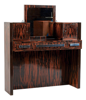 Antique French Art Deco Macassar Ebony Vanity Cabinet by Georges Champion (Attr)