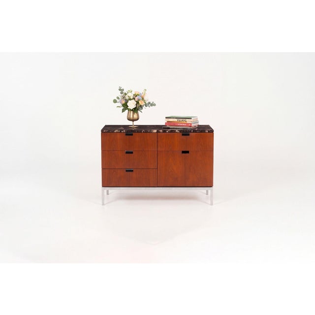 Mid-Century Modern Florence Knoll Teak and Marble Credenza, 1965c. For Sale - Image 3 of 8