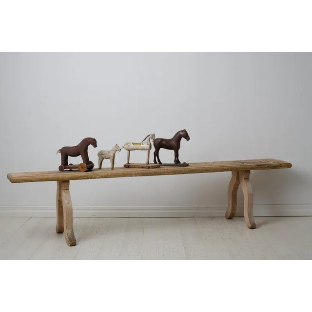 Antique Swedish Folk Art Bench For Sale - Image 4 of 10