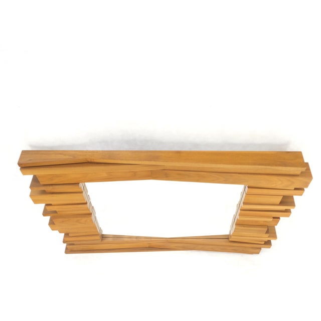 Studio Custom Made Light Solid Walnut Arts And Crafts Style Mid-Century Modern Wall Mirror MINT!