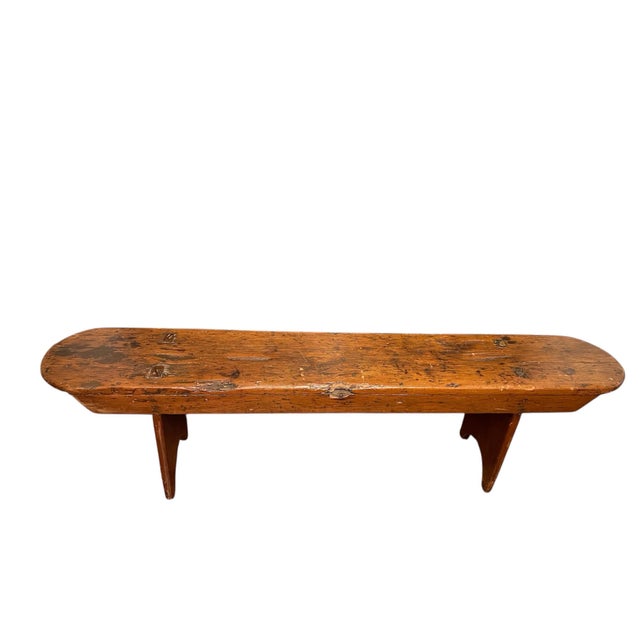 Authentic vernacular primitive chestnut bench dating to the late 18th century of European origin. This piece exemplifies...