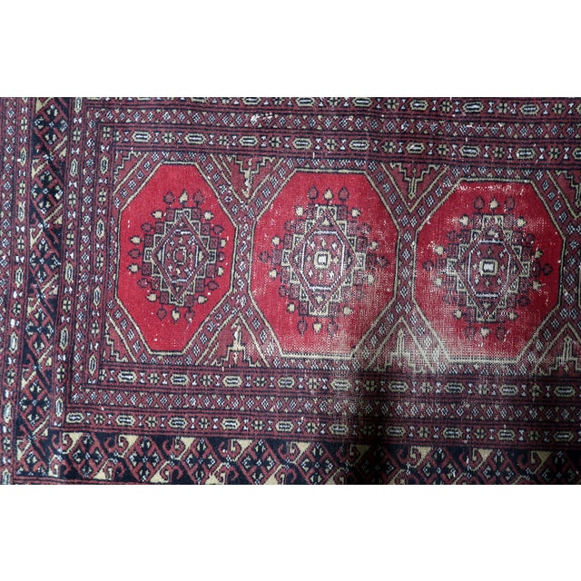 Ivory 1930s, Antique Uzbek Bukhara Handmade Rug 3 X 5 For Sale - Image 8 of 12