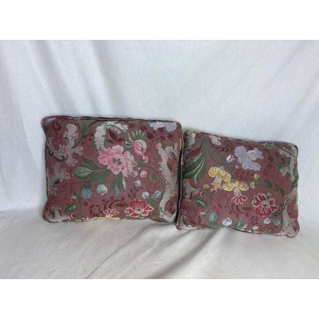 Mid 20th Century Pair of Mauve & Plum Pillows For Sale - Image 5 of 7