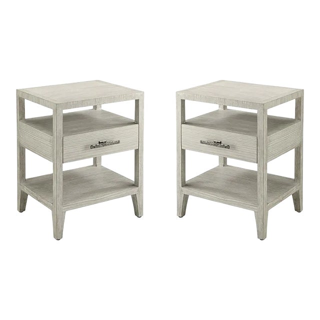 Pair of Coastal One Drawer Nightstands For Sale