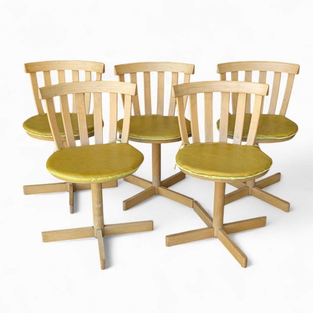 Set of 5 Scandinavian Swivel Chairs by Edsbyverken, 1960s For Sale - Image 14 of 18