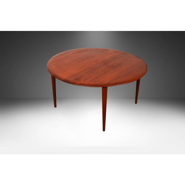 Wood Teak Midcentury Round Coffee Table Peter Hvidt & Orla Molgaard-Nielsen for France & Son For Sale - Image 7 of 12