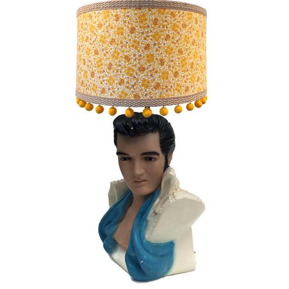 Mid Century Modern Elvis Presley Bust Lamp Iconic King of Rock N Roll
