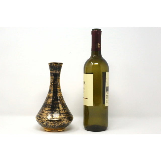 Ceramic Vintage Stangl Pottery "Black Gold" Hand-Painted Vase For Sale - Image 7 of 8