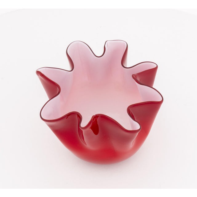 Illums Bolighus Red Glass Handkerchief Vase For Sale In New York - Image 6 of 9