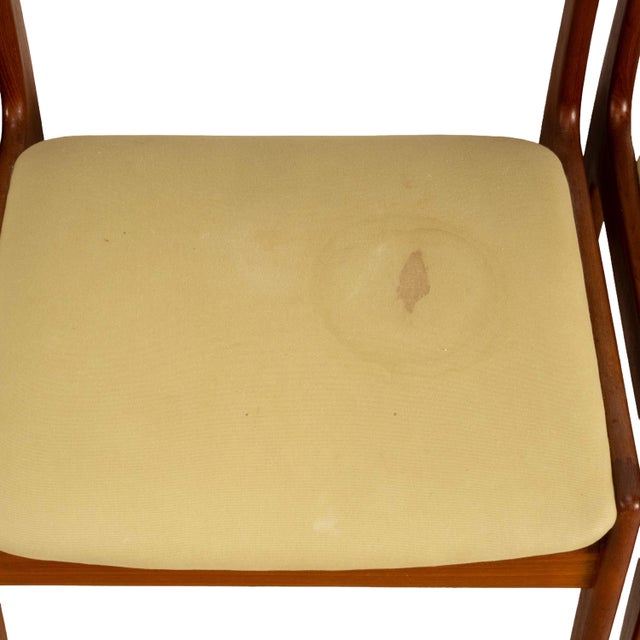 1980s Set of 8 Danish Modern Solid Teak Dining Chairs Acquired From D-Scan For Sale - Image 13 of 18