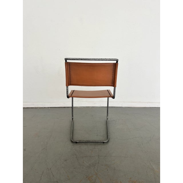 1970s Vintage Leather Cantilever Chair For Sale - Image 4 of 10