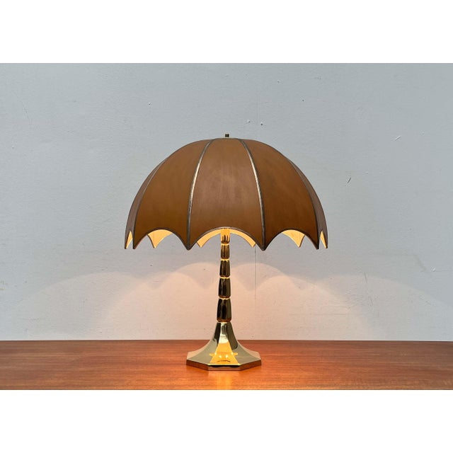Mid-Century Modern German Hollywood Regency Style Brass Table Lamp from Goldkant, 1960s For Sale - Image 5 of 18